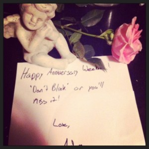 When I got home from work Friday, this awaited me. All you Doctor Who fans will get the angel and don't blink reference 