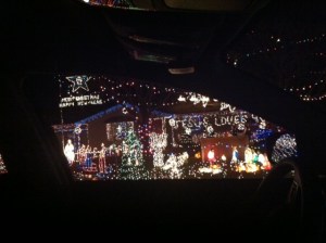 House in our neighborhood with a CRAZY amount of lights. Pretty sure you could see this house from outer space! 