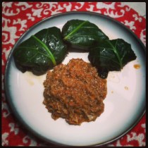 Wraps with leftover filling on the side! 