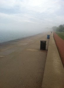 Super foggy day on the lake.  It was eerie and cool 
