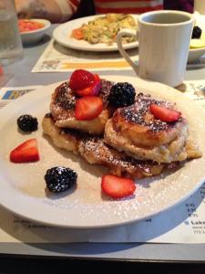 Adam's breakfast which was 2 cinnamon rolls stuffed with mascarpone. He may have slipped into a sugar coma... 