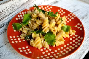 Cilantro-Garlic Pasta with Egg Sauce
