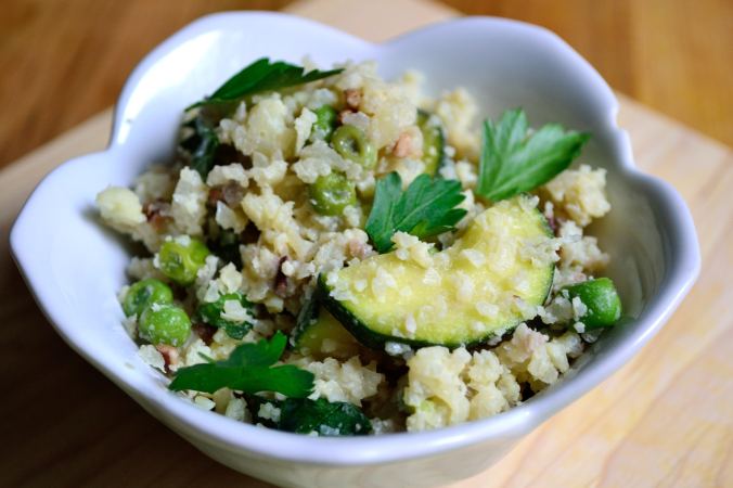 Zucchini and Pea Cauliflower Risotto | Life Healthfully Lived