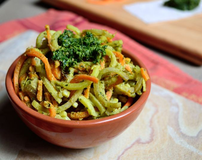 Creamy Pesto Sweet Potato Noodles | Life Healthfully Lived