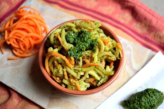 Creamy Pesto Sweet Potato Noodles | Life Healthfully Lived